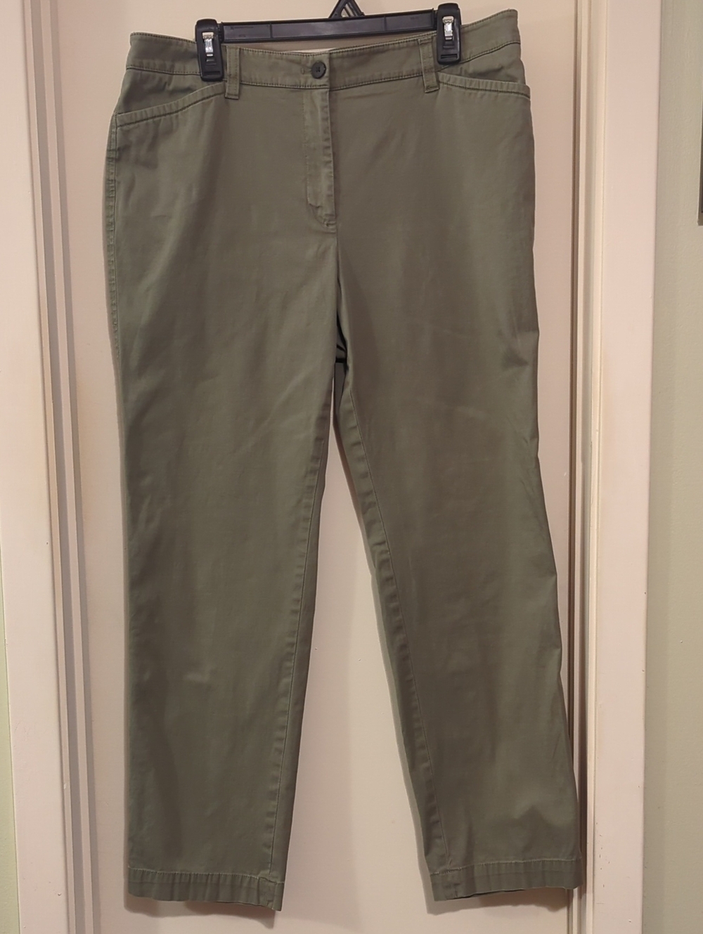 Talbots Olive-Green Straight-Leg Chino Pants - Size 12